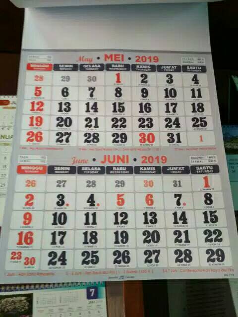 Detail Kalender Bulan Mei 2019 Nomer 18