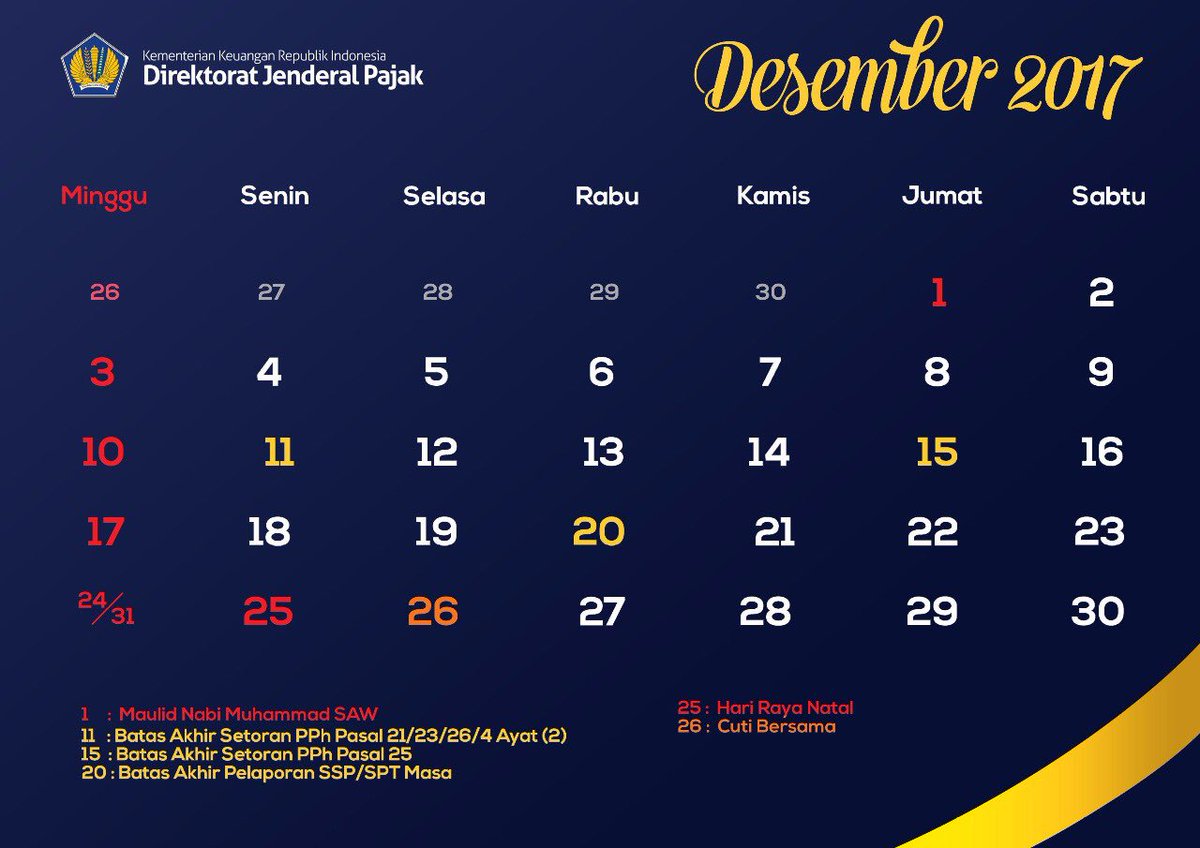 Detail Kalender Desember 2017 Nomer 16