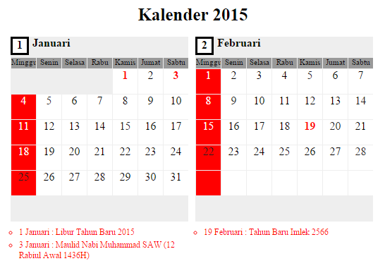 Detail Kalender Februari 2015 Nomer 19