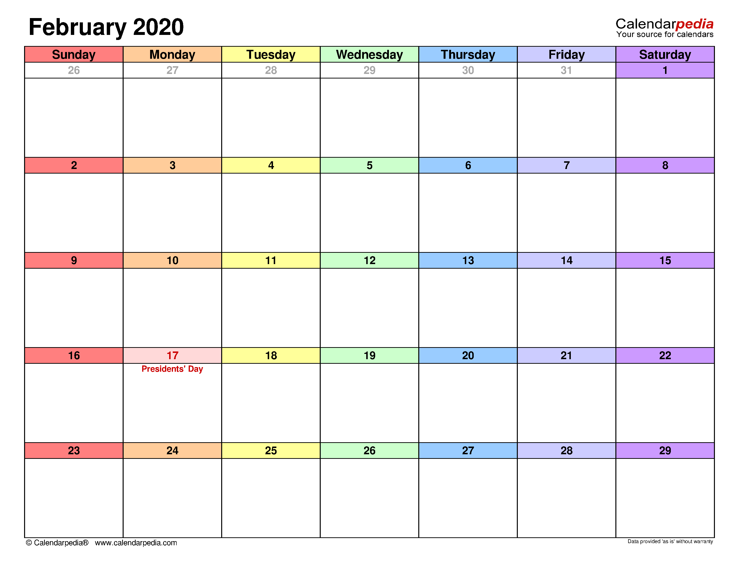 Detail Kalender Februari 2020 Nomer 20