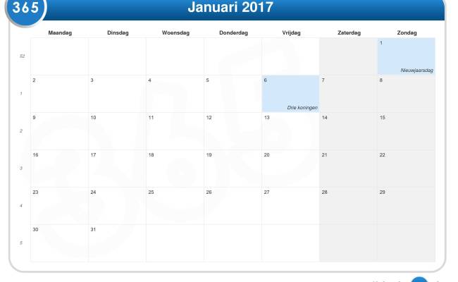 Detail Kalender Januari 2017 Nomer 36