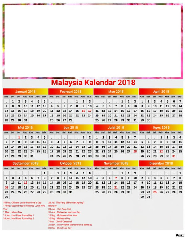 Detail Kalender Januari 2018 Nomer 19