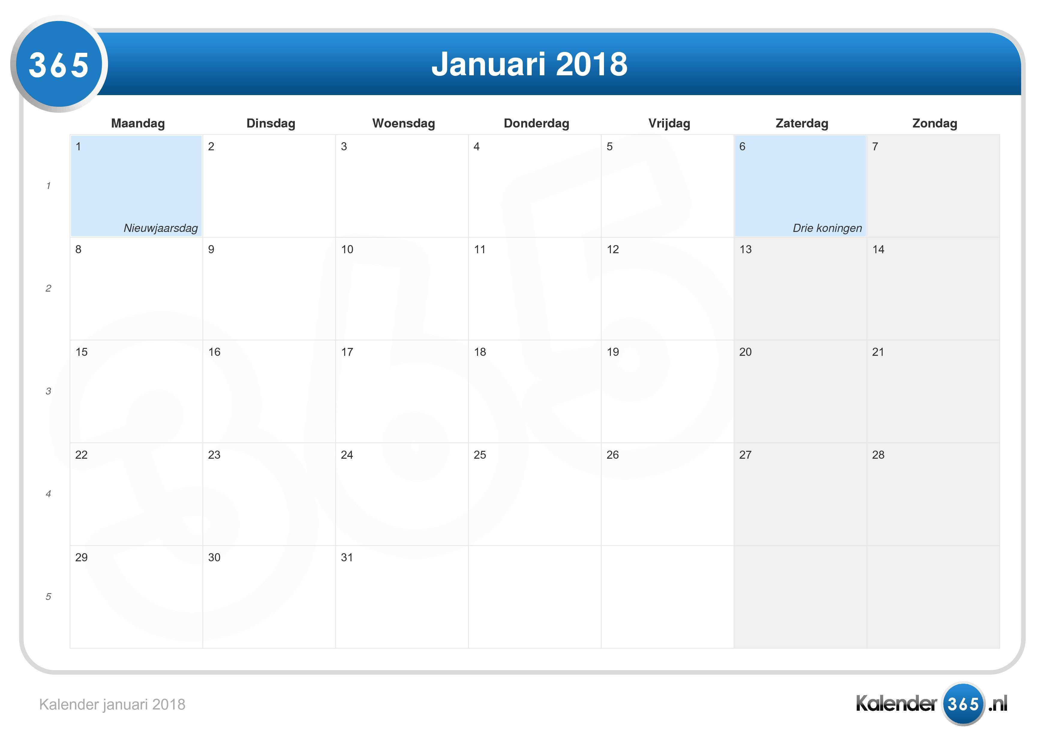 Detail Kalender Januari 2018 Nomer 26