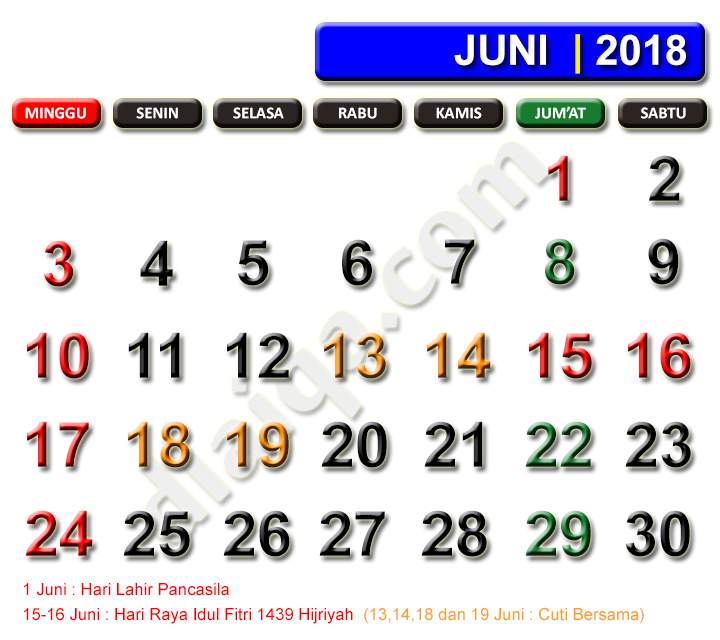 Detail Kalender Juni 2017 Nomer 23