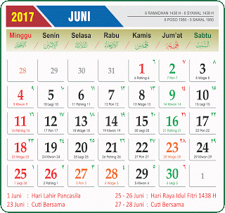 Detail Kalender Juni 2017 Nomer 4