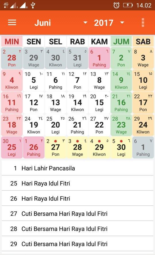 Detail Kalender Juni 2017 Nomer 7