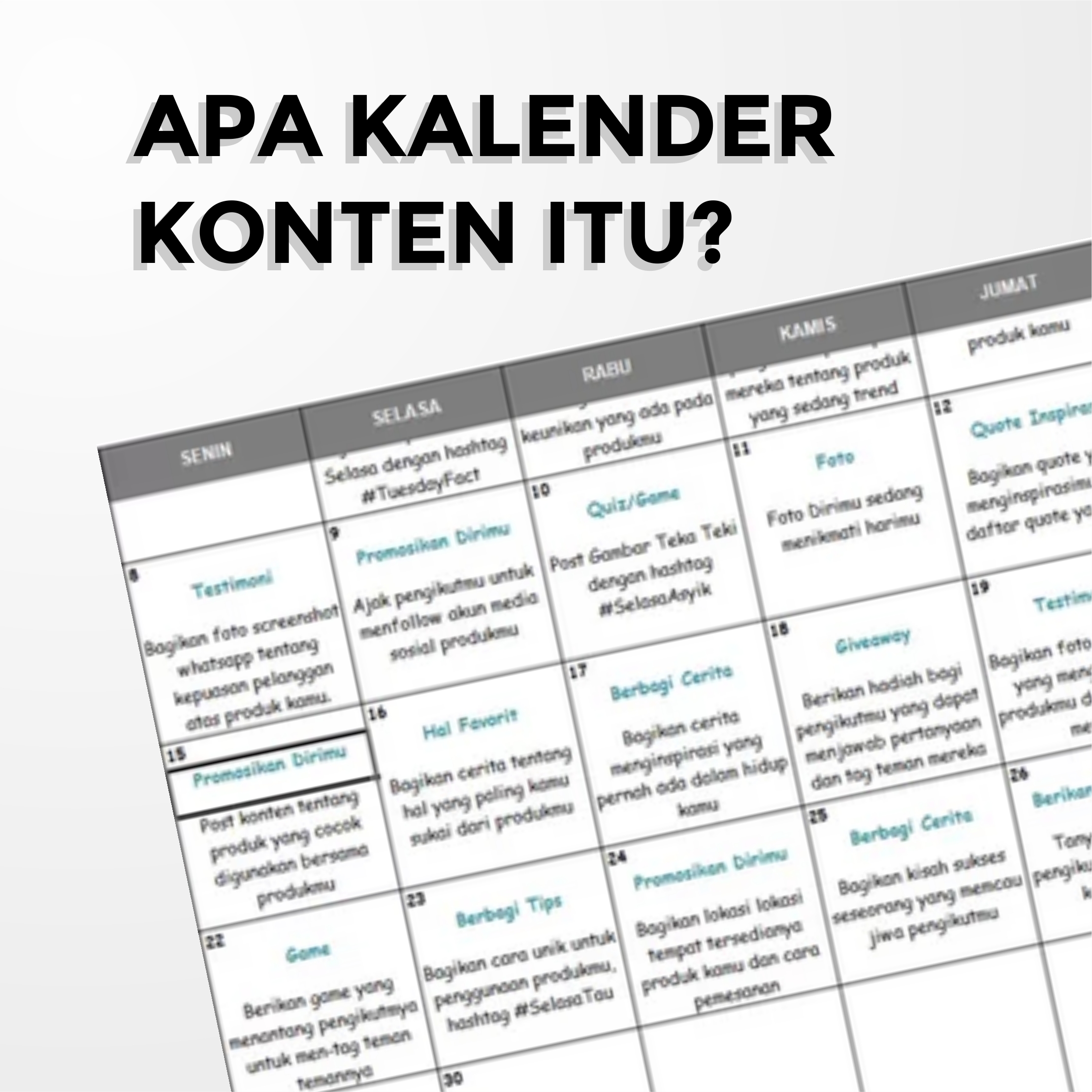 Cara Membuat Kalender Konten Digital Marketing