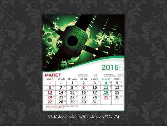 Detail Kalender Maret 2016 Nomer 23