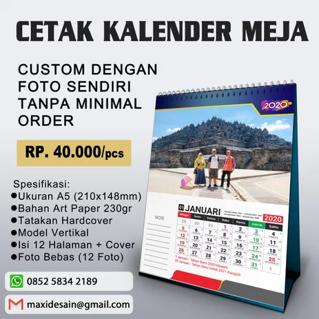 Detail Kalender Meja Custom Nomer 26