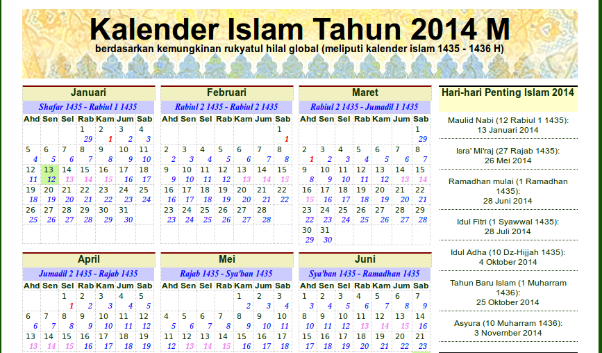 Detail Kalender Oktober 2014 Nomer 16