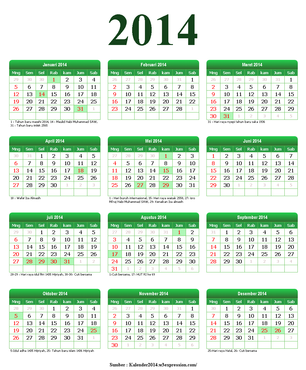 Detail Kalender Oktober 2014 Nomer 40