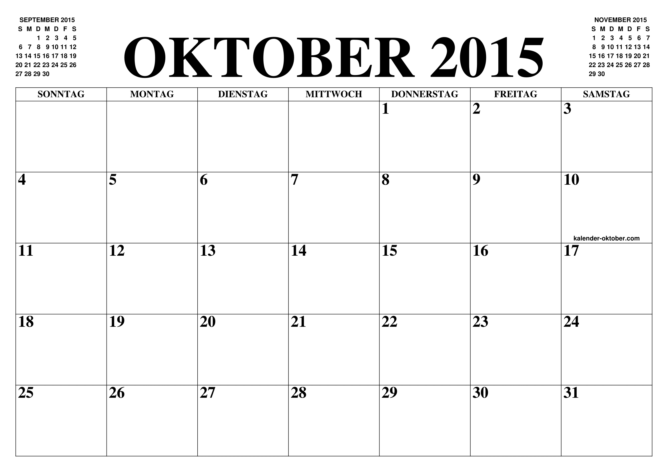 Detail Kalender Oktober 2015 Nomer 12