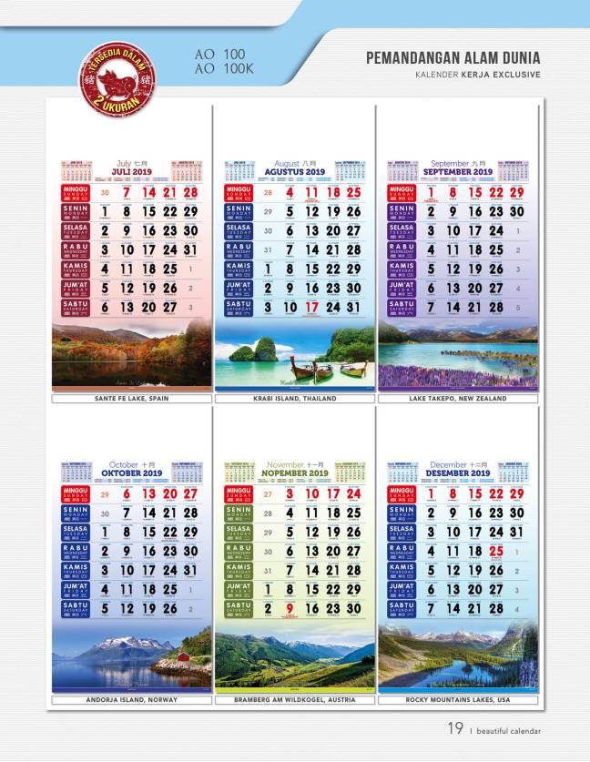 Detail Kalender Pemandangan 2019 Nomer 8