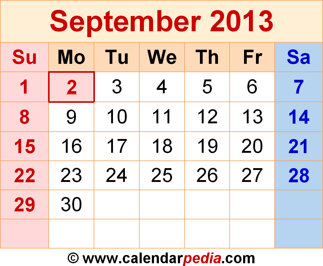 Detail Kalender September 2013 Nomer 23