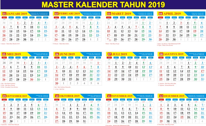 Kalender Tahun 2019 - KibrisPDR