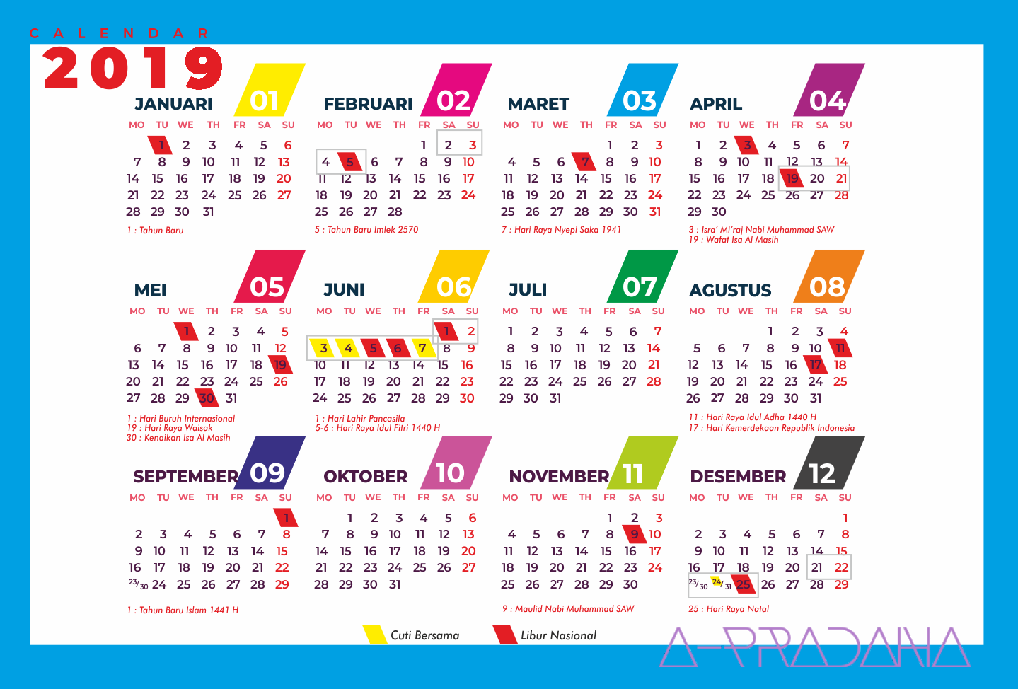 Detail Kalender Tahun 2019 Nomer 11