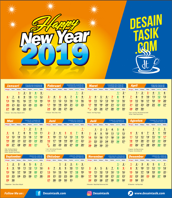 Detail Kalender Tahun 2019 Nomer 13