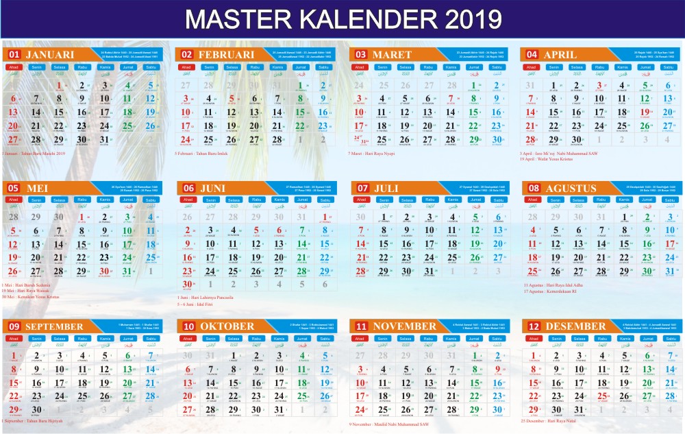 Detail Kalender Tahun 2019 Nomer 19