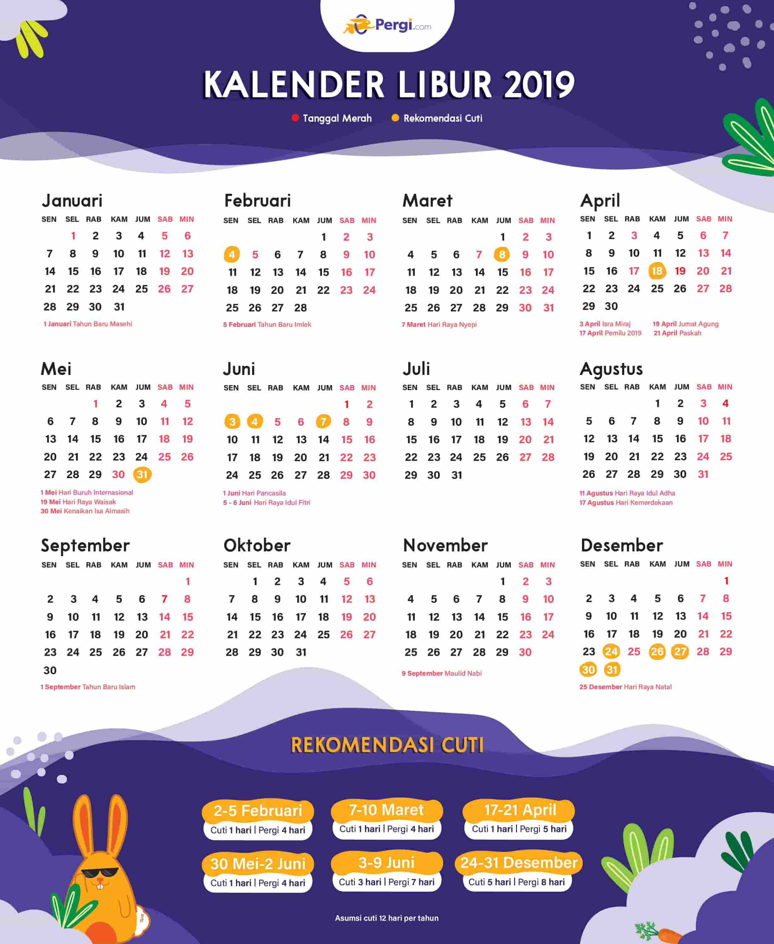 Detail Kalender Tahun 2019 Nomer 3