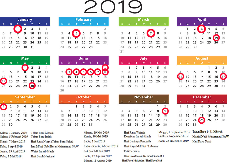 Detail Kalender Tahun 2019 Nomer 4