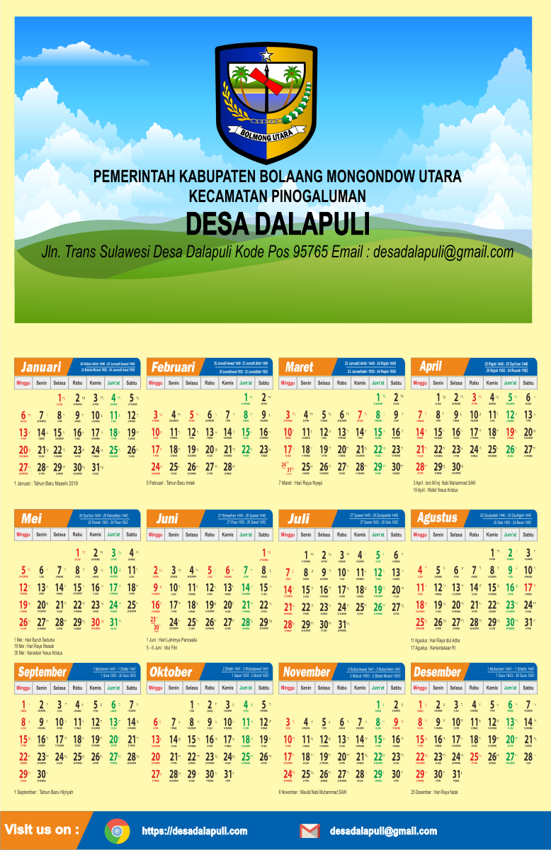 Detail Kalender Tahun 2019 Nomer 32