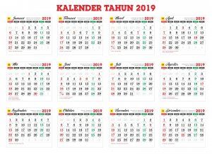 Detail Kalender Tahun 2019 Nomer 5