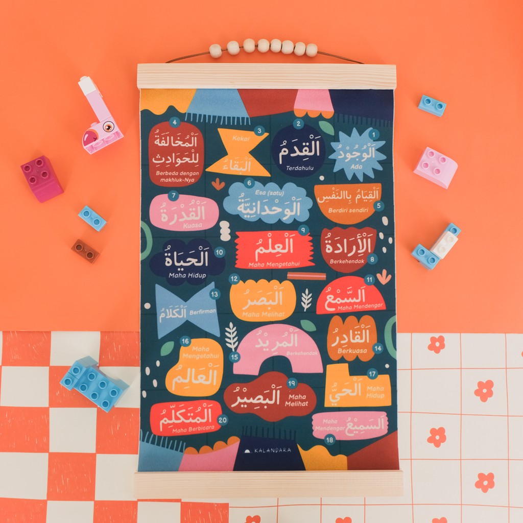 Detail Kaligrafi 20 Sifat Wajib Allah Nomer 14