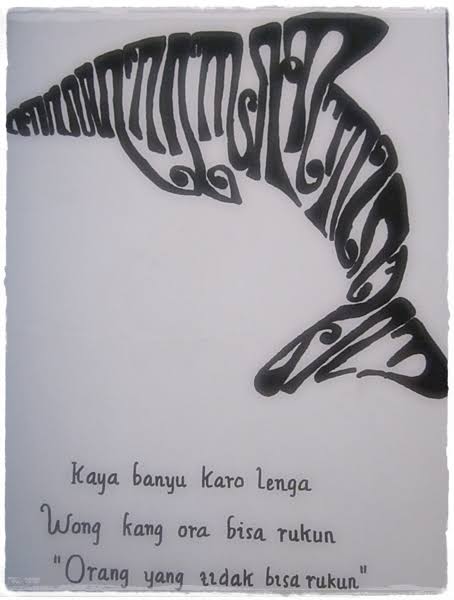 Detail Kaligrafi Aksara Jawa Kupu Kupu Nomer 12