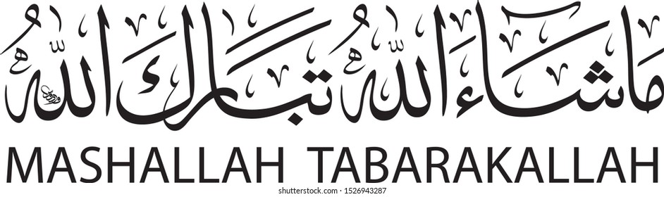 Detail Kaligrafi Arab Masya Allah Tabarakallah Nomer 26