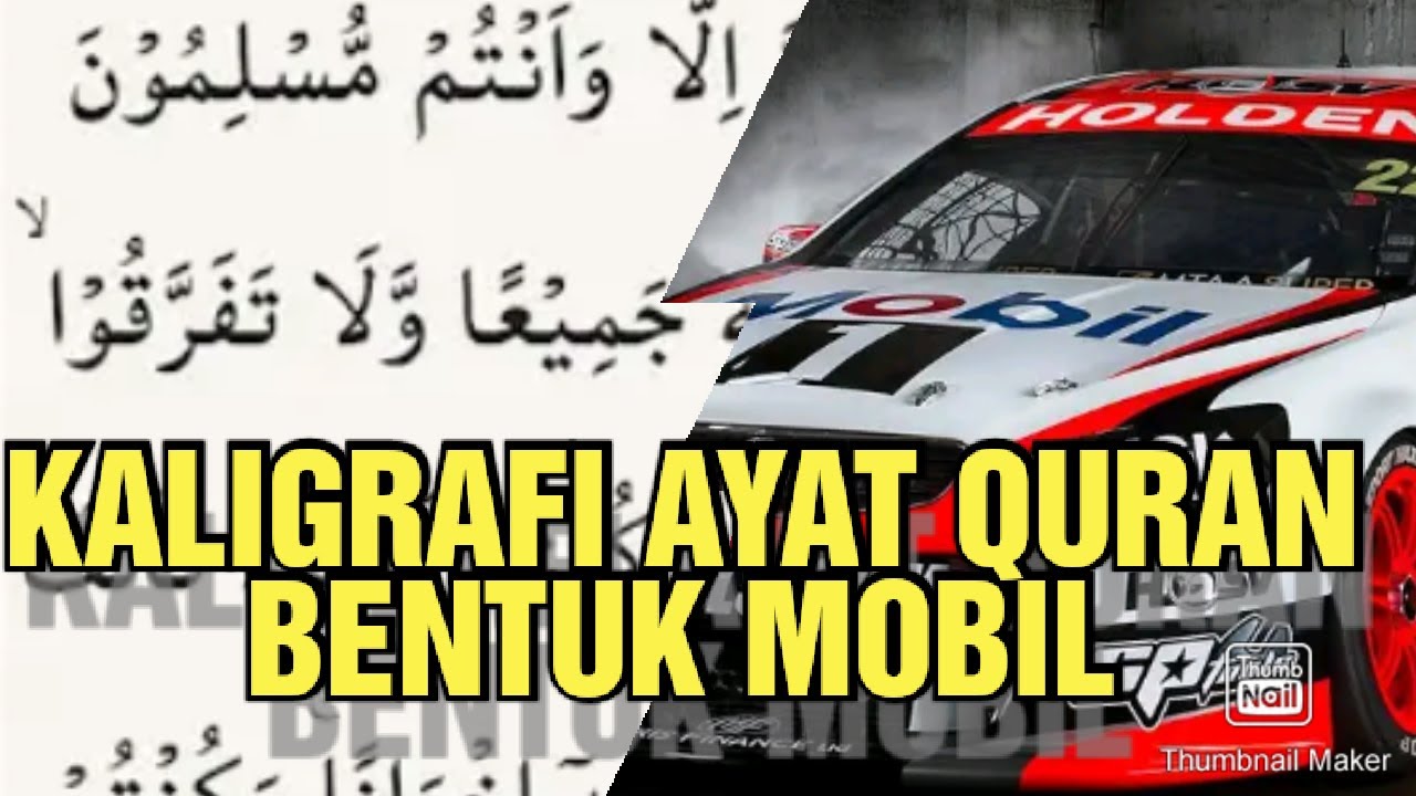 Detail Kaligrafi Bentuk Mobil Nomer 29