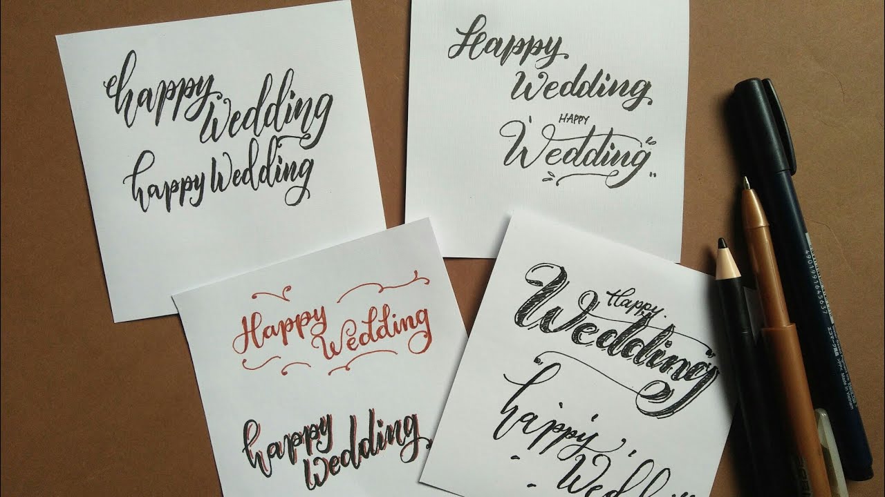 Detail Kaligrafi Happy Wedding Nomer 16