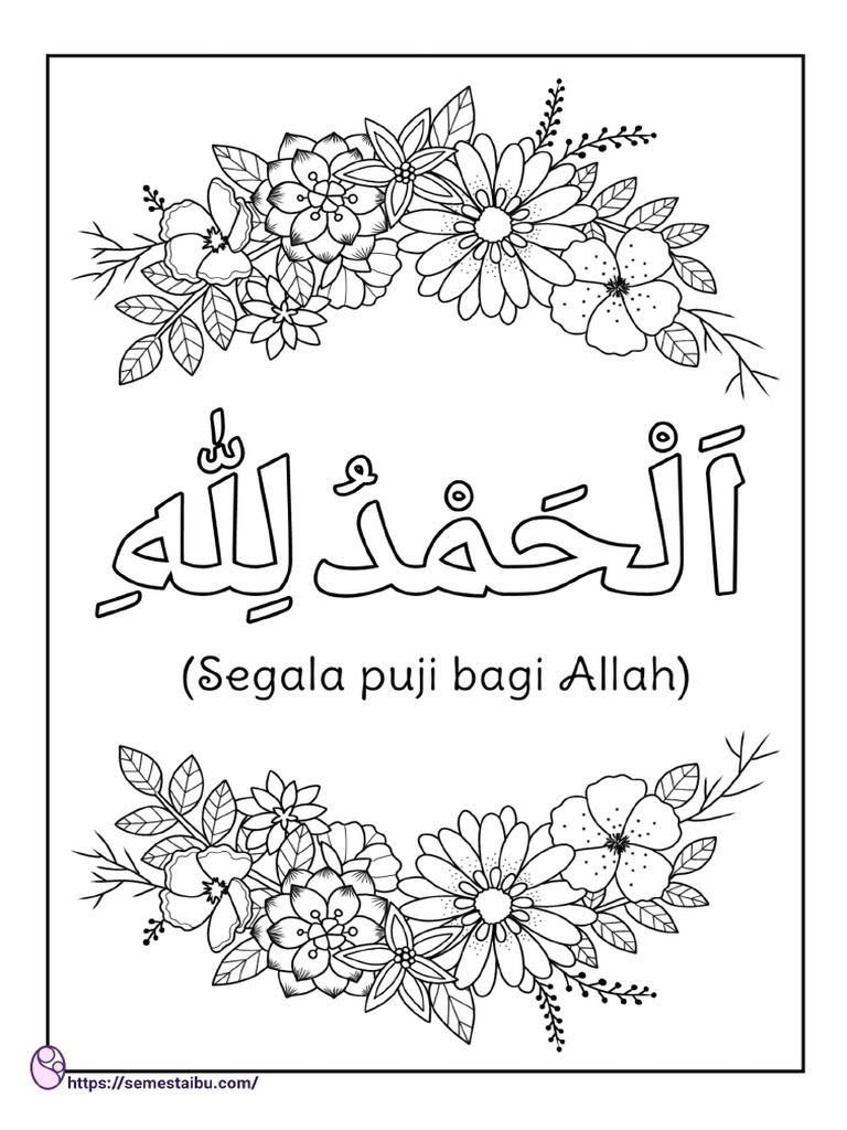 Detail Kaligrafi Hitam Putih Untuk Mewarnai Nomer 23