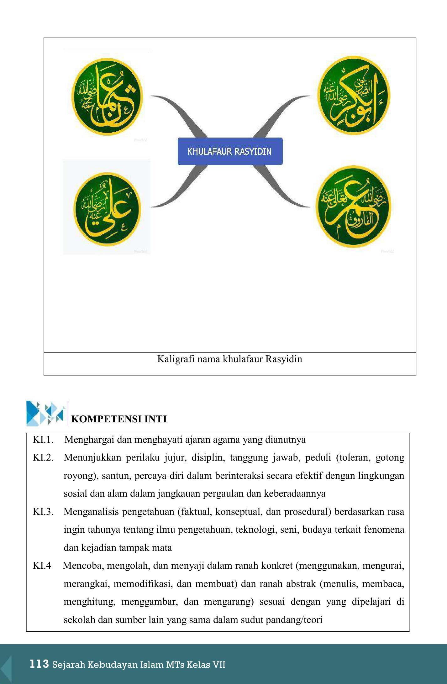 Detail Kaligrafi Khulafaur Rasyidin Nomer 39