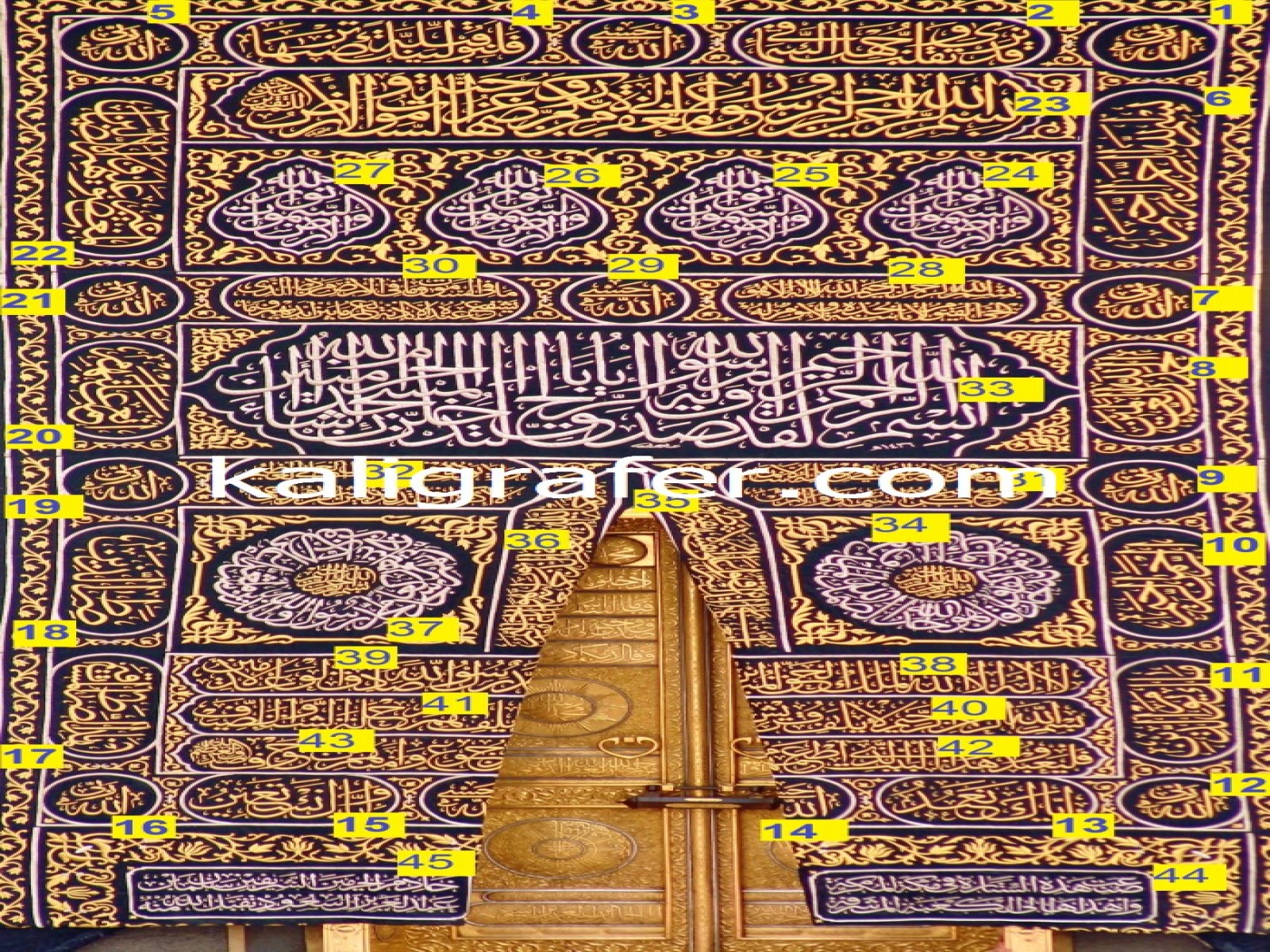 Detail Kaligrafi Kiswah Vector Nomer 14