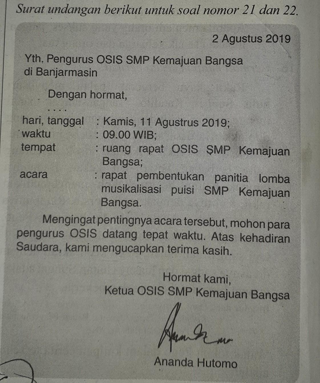 Kalimat Pembuka Surat Undangan - KibrisPDR