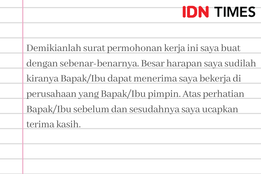 Kalimat Penutup Surat Lamaran Kerja - KibrisPDR