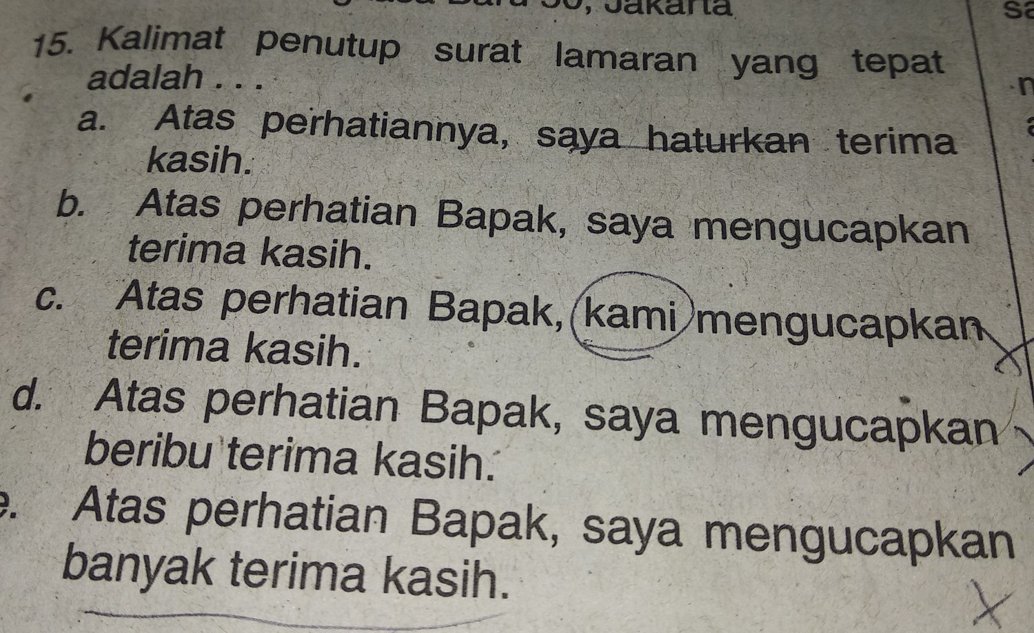 Detail Kalimat Penutup Surat Lamaran Pekerjaan Nomer 47