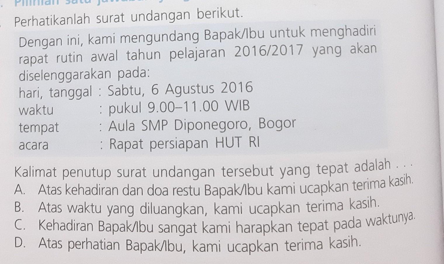 Detail Kalimat Penutup Surat Undangan Nomer 2