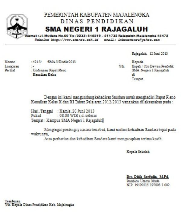 Detail Kalimat Penutup Surat Undangan Nomer 54