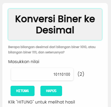 Detail Kalkulator Bilangan Biner Ke Desimal Nomer 2