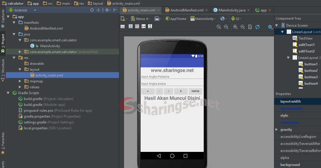 Detail Kalkulator Sederhana Android Studio Nomer 12