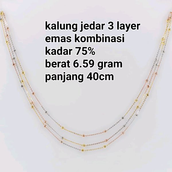 Detail Kalung Emas 3 Layer Nomer 25