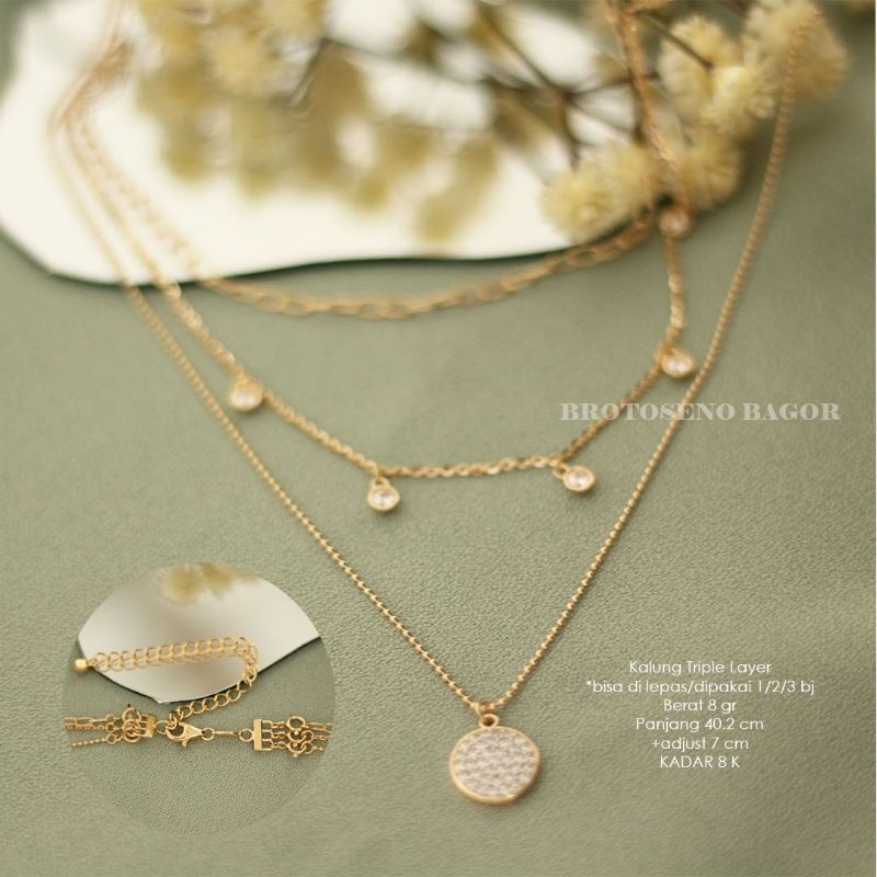 Detail Kalung Emas 3 Layer Nomer 27