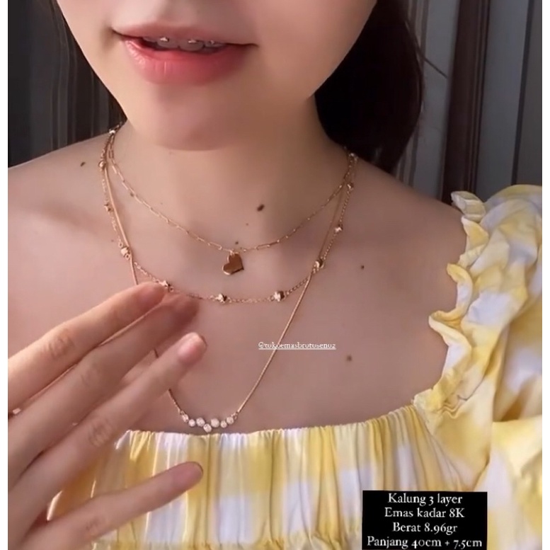 Detail Kalung Emas 3 Layer Nomer 49