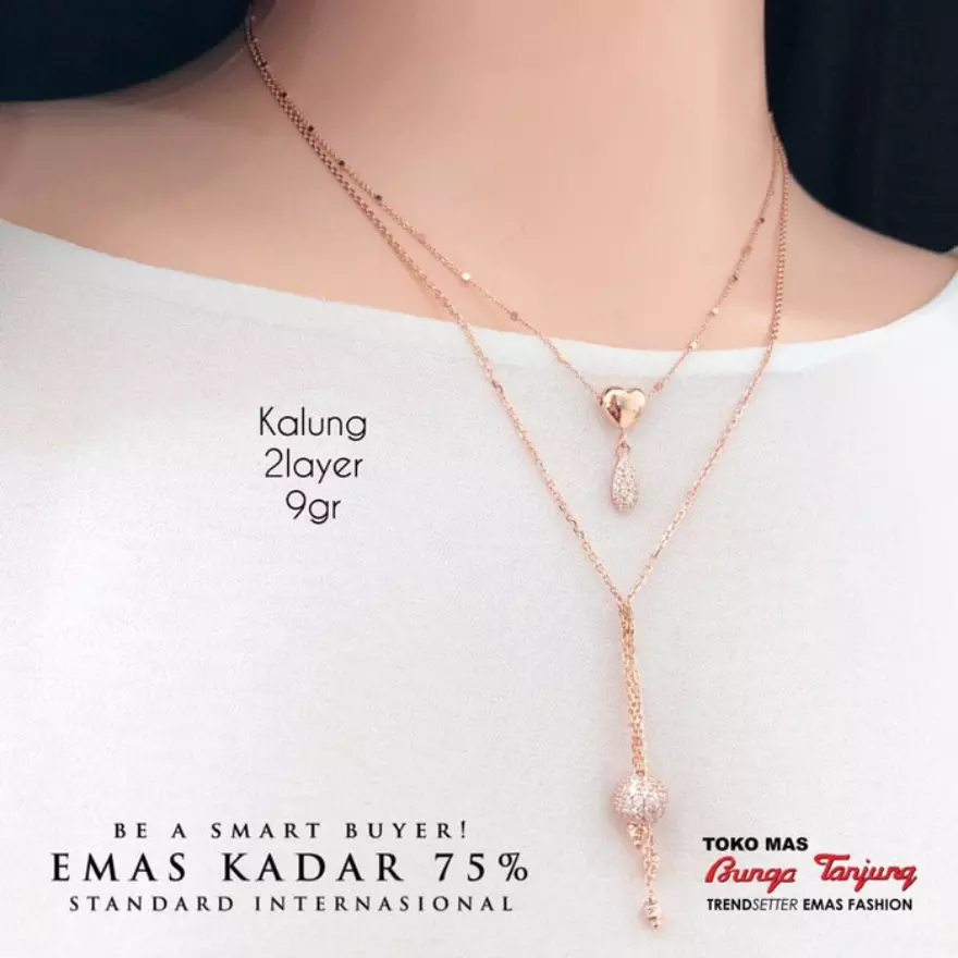 Detail Kalung Emas Double Layer Nomer 17
