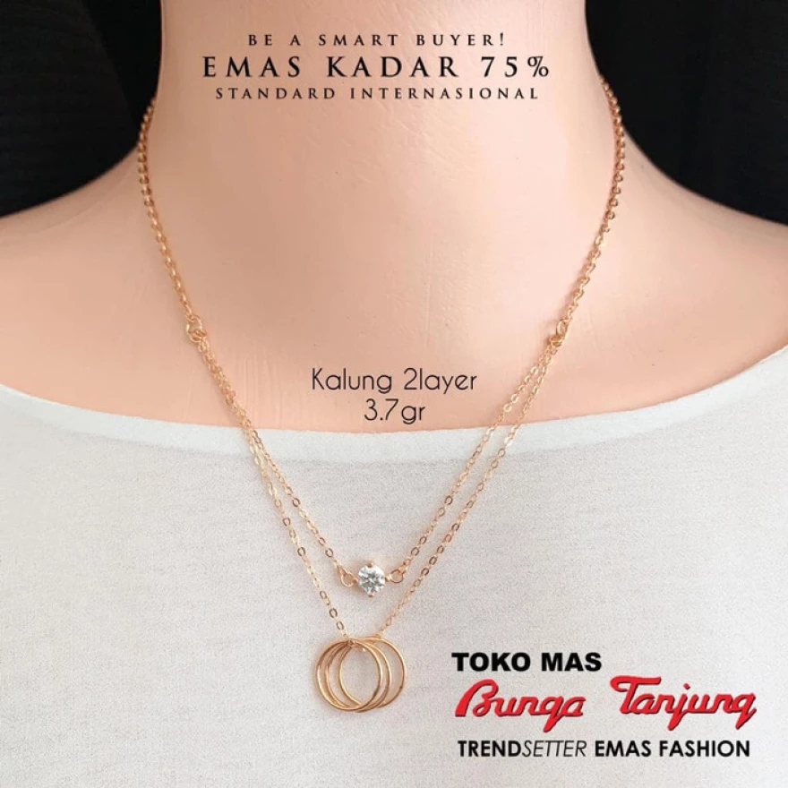 Detail Kalung Emas Double Layer Nomer 48