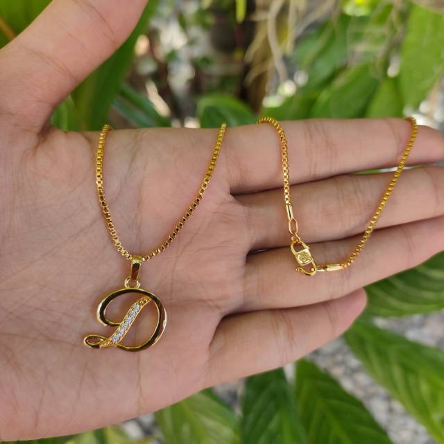 Detail Kalung Emas Huruf D Kecil Nomer 2