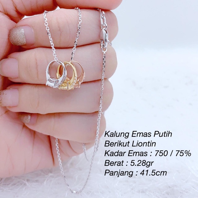 Detail Kalung Emas Putih Cantik Nomer 36