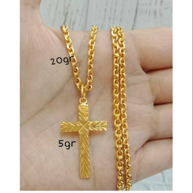 Detail Kalung Emas Salib Nomer 50