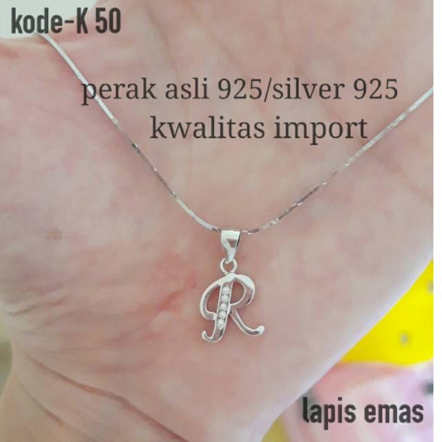 Detail Kalung Huruf Emas Putih Nomer 55